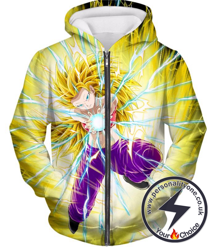 Dragon Ball Super Amazing Super Saiyan 3 Caulifla Cool Action Anime Graphic Zip Up Hoodie